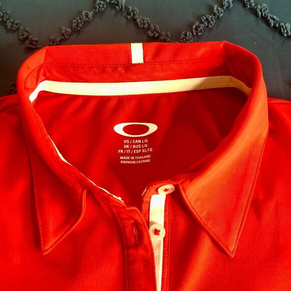 Oakley Polo Shirt, Red, Size L - Picture 3 of 8